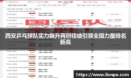 西安乒乓球队实力飙升再创佳绩引领全国力量排名新高